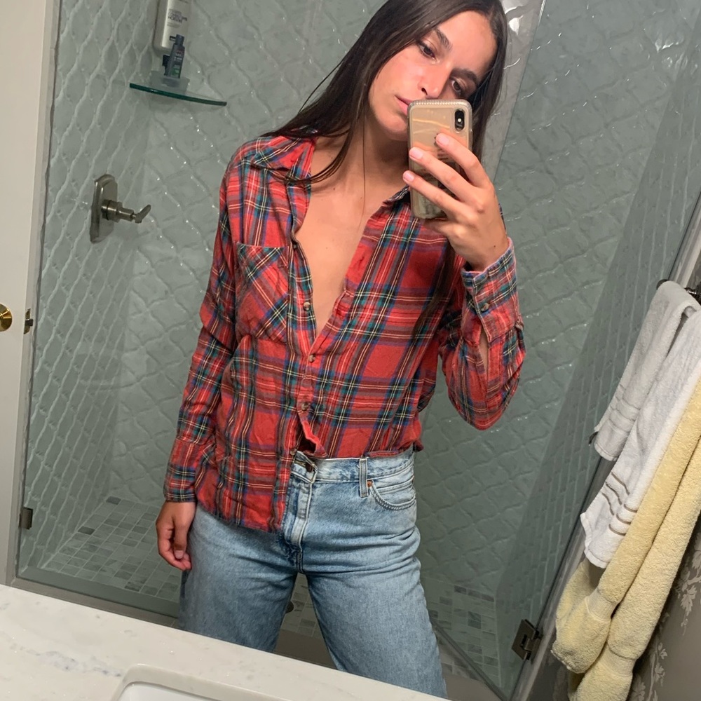 topshop red flannel